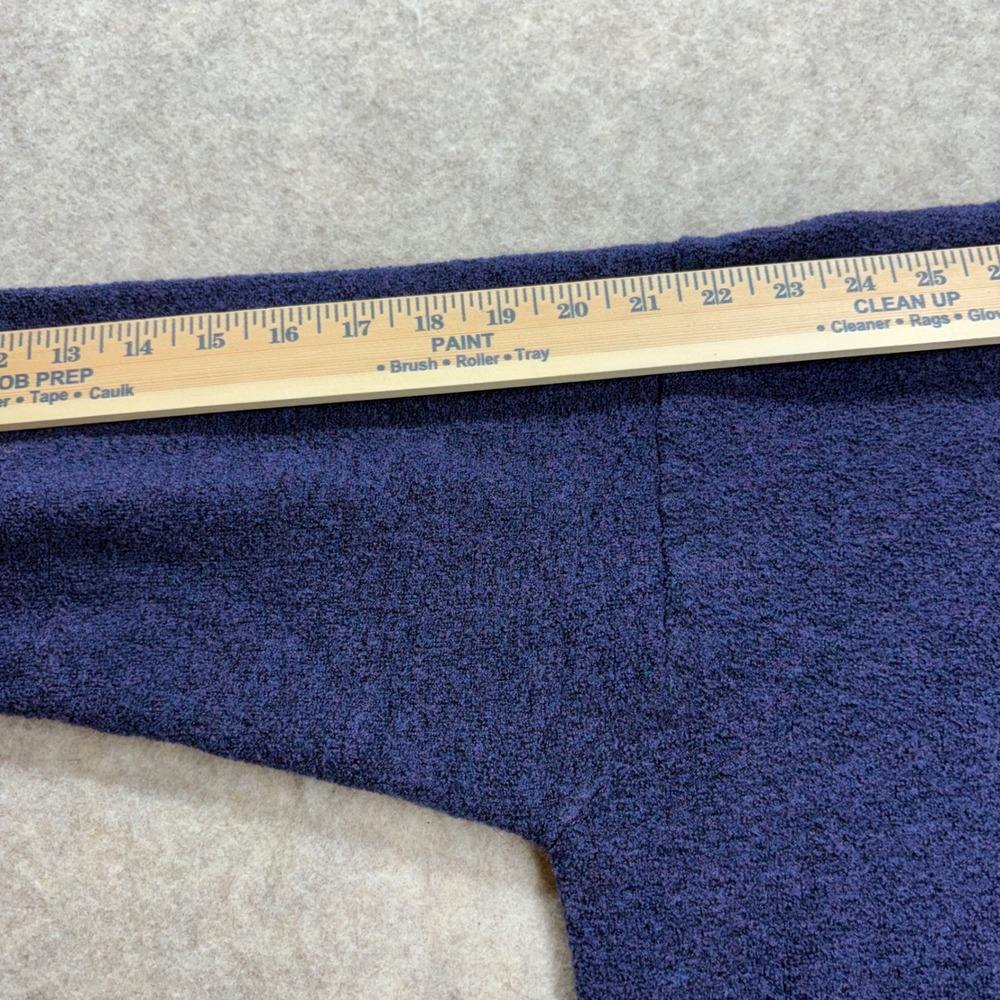 Vintage Men's Purple Wool Blend Boucle Knit Long Sleeve Polo Sweater Size Medium - Picture 6 of 7